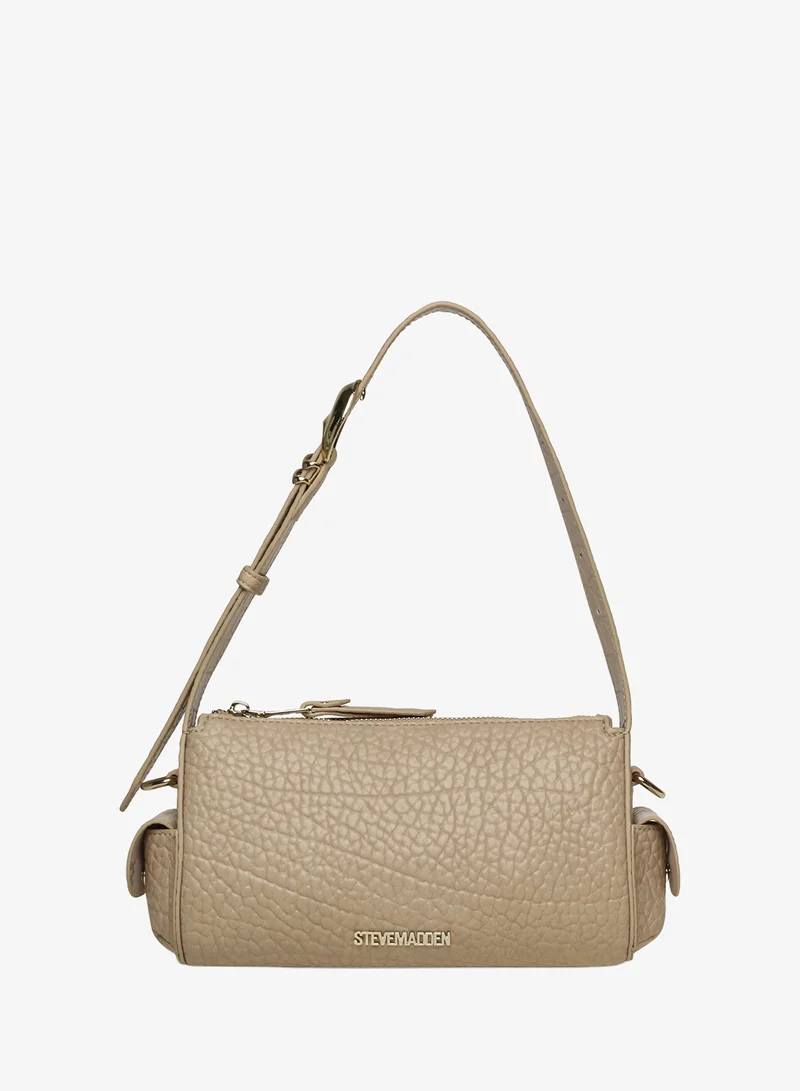 Croc-Effect Elephant Grain PU Shoulder Bag